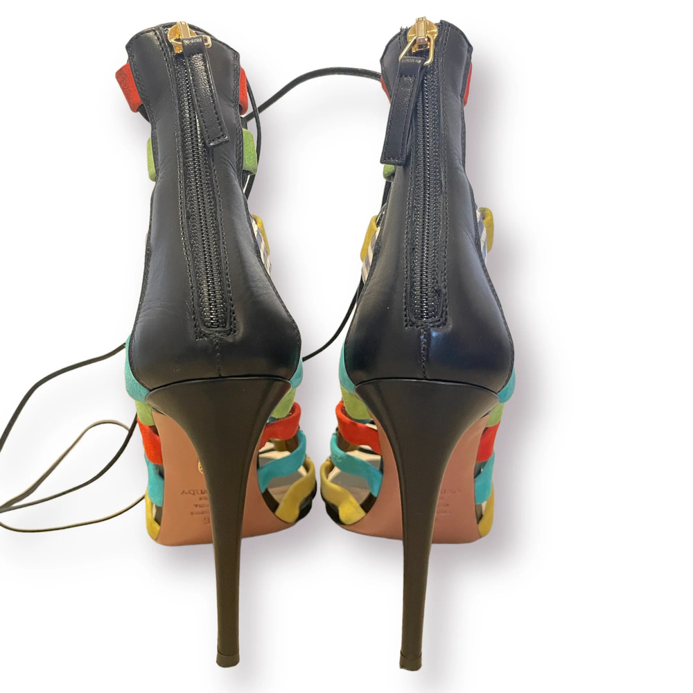 Aquazzura Black Leather Printed Pumps - Picture 3 of 11